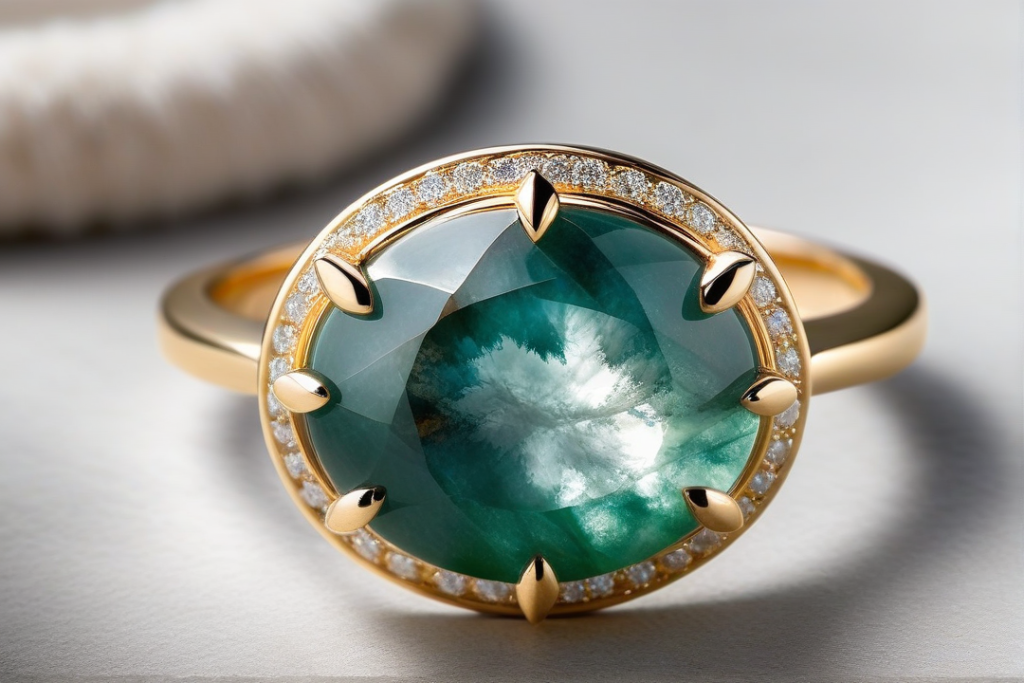 moss agate engagement rings